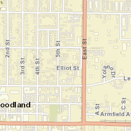 Woodland California Street Map