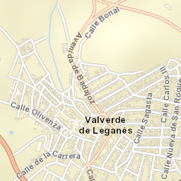 Valverde de Leganés Street Map