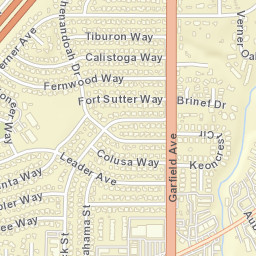 Foothill Farms California Street Map
