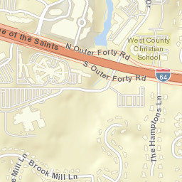 North Outer 40 Road & Interstate 64 Town and Country Street Map