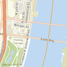 Martin Luther King Bridge, East St. Louis, IL Street Map