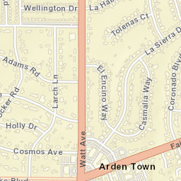 Arden Town California Street Map