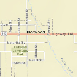 1801-1847 CO-145 Norwood CO Street Map