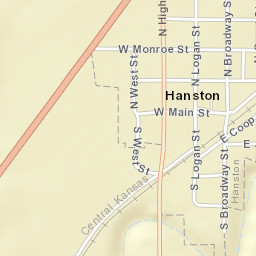 206 Broadway St Hanston, Kansas Street Map