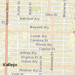 Vallejo California Street Map
