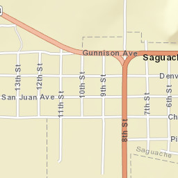 Saguache Street Map