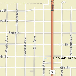 Las Animas Street Map