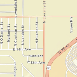 1501 N Lorraine St Hutchinson KS Street Map