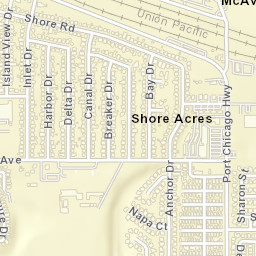 Shore Acres California Street Map
