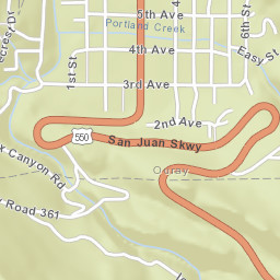 457-499 U.S. 550, Uncompahgre National Forest Street Map