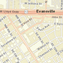 Evansville, Indiana Street Map