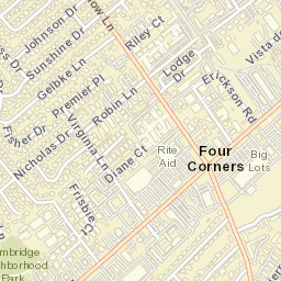 Four Corners California Street Map
