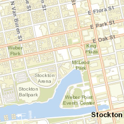 1 E Oak St Stockton, California Street Map