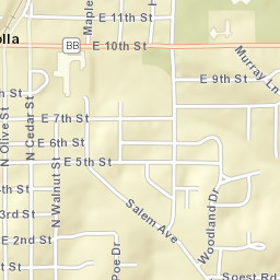 1018-1098 East 10th Street, Rolla, MO Street Map