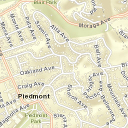Piedmont California Street Map