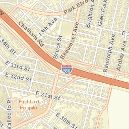 Highland Park California Street Map