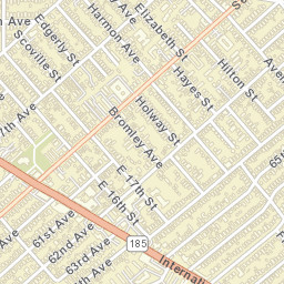 6211-6399 E 16th St Oakland CA Street Map