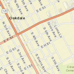 Oakdale California Street Map