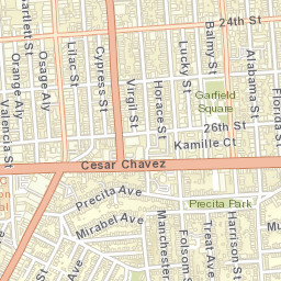 245 Bartlett St San Francisco, California Street Map