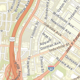 2200-2250 McKinnon Ave San Francisco CA Street Map