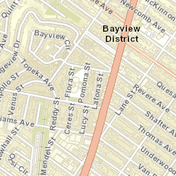 1482-1486 Van Dyke Ave San Francisco CA Street Map