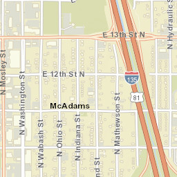 1151 N Hydraulic Ave Wichita KS Street Map