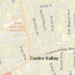 Castro Valley California Street Map