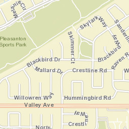 5327-5551 Valley Ave Pleasanton CA Street Map