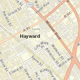 Hayward, California Street Map