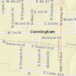 300-398 East 2nd Street, Cunningham, KS Street Map