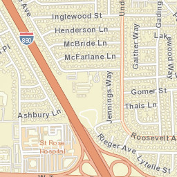 1027 Inglewood St, Hayward, CA 94544 Street Map