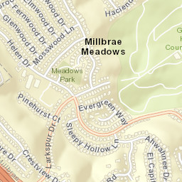Millbrae Meadows California Street Map
