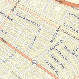 Burlingame California Street Map