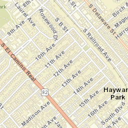 Hayward Park California Street Map