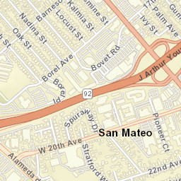 1900-1998 O'Farrell St, San Mateo, CA Street Map
