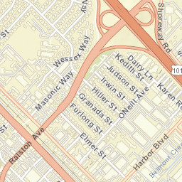 Belmont California Street Map