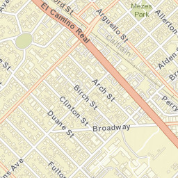 Redwood City California Street Map