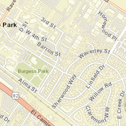 Linfield Oaks California Street Map