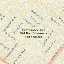 Professorville California Street Map