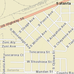 601 Tecumseh Ave Satanta, Kansas Street Map