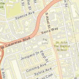 Milpitas California Street Map