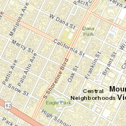 285 Pettis Ave Mountain View CA Street Map