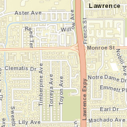 Lawrence California Street Map
