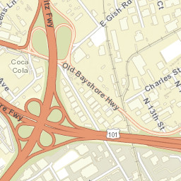 1251-1347 Old Bayshore Hwy, San Jose, CA Street Map