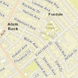 Alum Rock California Street Map
