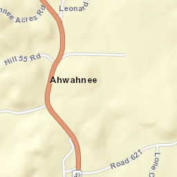 Ahwahnee California Street Map