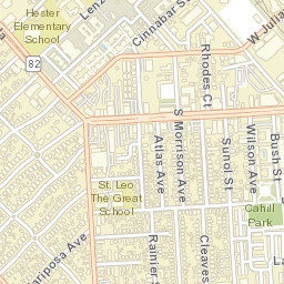 1036 W San Fernando St, San Jose, CA Street Map