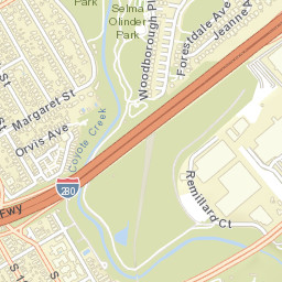 Mc Laughlin Ave & Interstate 280, San Jose, California Street Map