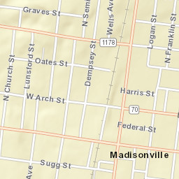 2-76 W Center St, Madisonville, KY 42431 Street Map