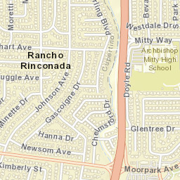 Rancho Rinconada California Street Map
